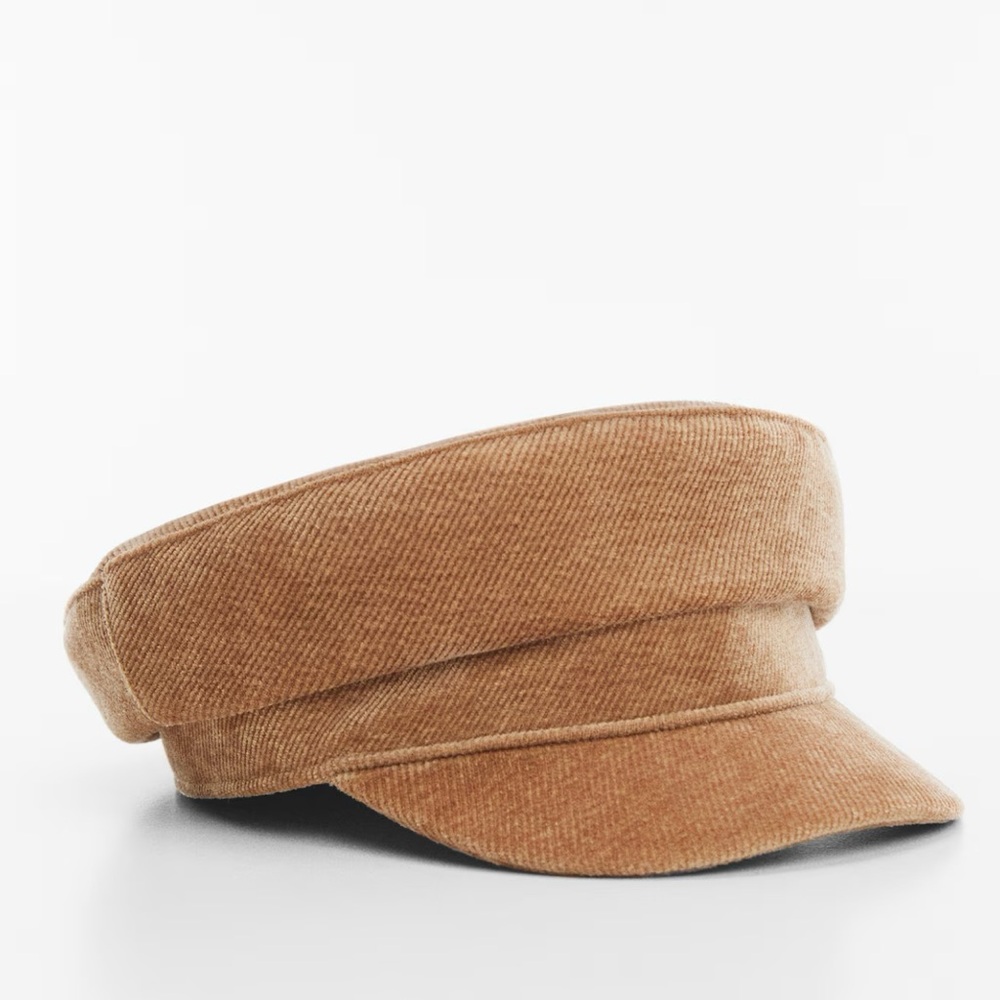 Mango Corduroy Classic English Newsboy Baker Cap Size S NWT